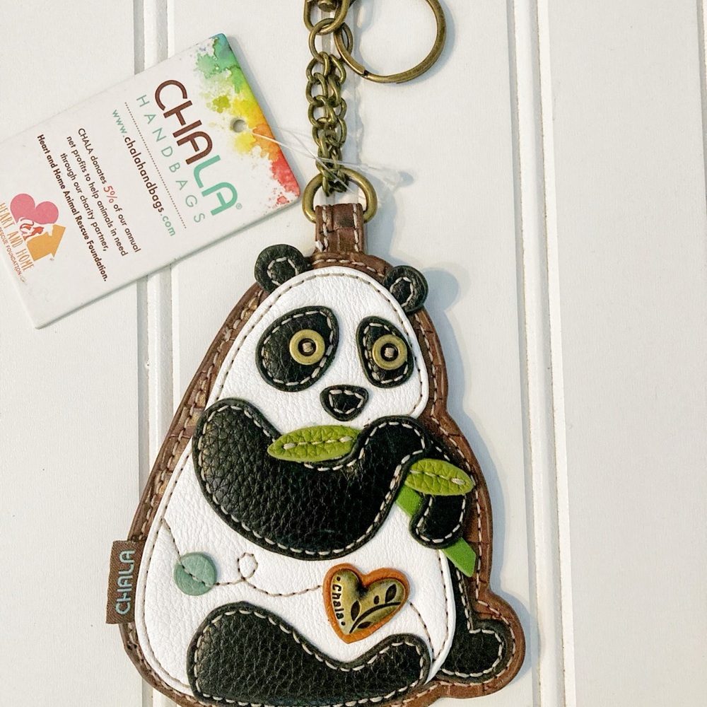 New Chala Black and White Panda Coin Keychain with FREE SHIPPING